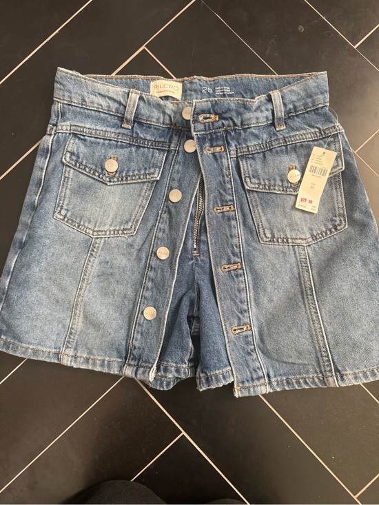 Pilcro Pants - Pilcro Light Blue Button-Front Denim Shorts